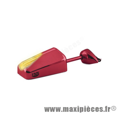 Paire de Rétroviseur RÉVERSIBLE avec clignotant intégré pour droite ou gauche A APPLIQUE (pose sur carénage) couleur rouge anodise un seul produits sur la photo mais vendu par 2 *Prix discount !