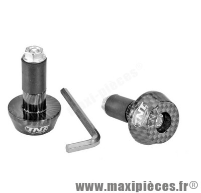 PAIRE D'EMBOUTS UNIVERSEL DE GUIDON COULEUR IMITATION CARBONE DIAMETRE INTERIEUR DE GUIDON 14MM"" *Prix discount !