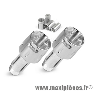 PAIRE D'EMBOUTS UNIVERSEL DE GUIDON COULEUR ALU DIAMèTRE INTERIEUR DE GUIDON 15MM *Prix discount !