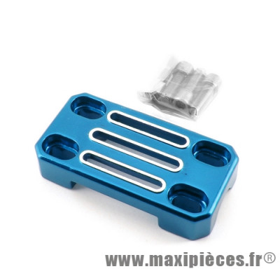 Pontet de guidon alu taille amovible grace a sa fixation ovale de 70mm a 85mm en longueur et 32mm en largeur couleur bleu anodise (modèle d'expo) *Prix discount !