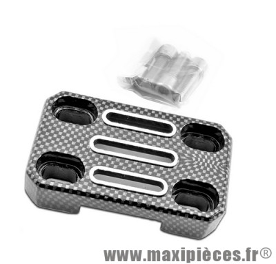 Pontet de guidon alu taille amovible grace a sa fixation ovale de 55mm a 70mm en longueur et 32mm en largeur couleur imitation carbone (model d'expo) *Prix discount !
