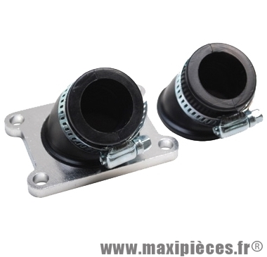 Pipe d'admission 2 manchon à angle différent (30° + 45°) pour moteur euro 2/3/4 Derbi, Gilera, Aprilia 50cc 2t