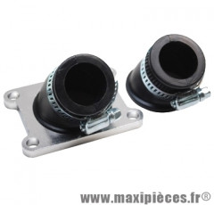 Pipe d'admission 2 manchon à angle différent (30° + 45°) pour moteur euro 2/3/4 Derbi, Gilera, Aprilia 50cc 2t
