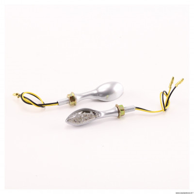 Clignotant (paire) Fresh satin Chaft à led , montage universel pour moto, scooter, 50 à boîte, quad et autres * Déstockage !