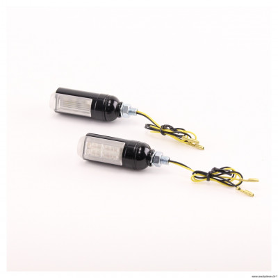Clignotant (paire) Match noir Chaft à led, montage universel pour moto, scooter, 50 à boîte, quad et autres * Déstockage !