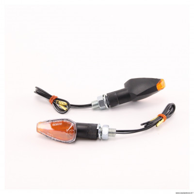 Clignotant à ampoule Ghost Chaft noir, embase courte, montage universel pour moto, scooter, 50 à boîte, quad et autres * Déstockage !