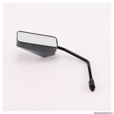 Rétroviseur réversible F1 carbone Victoria Bull Ø8 avec adaptateur Ø10 pour scooter, mécaboite, mobylette, maxiscooter, moto & quad * Déstockage !