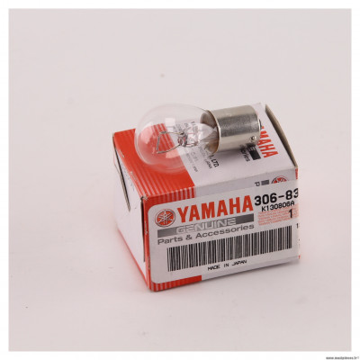Ampoule de clignotant blanc 12V21W OEM Yamaha : 306-83311-40 type BA15S * Déstockage !