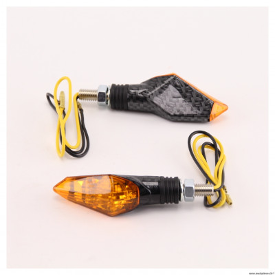 Clignotants chapter carbone à ampoule homologué universel pour moto, scooter, mob, quad… * Déstockage !