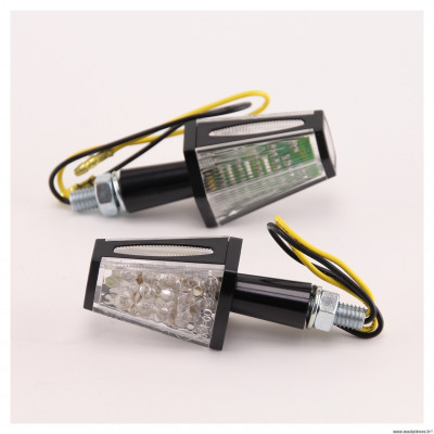 Clignotants Led fever noir homologué universel pour moto, scooter, mob, quad… * Déstockage !