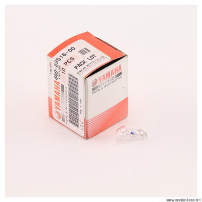 Ampoules (x8) de clignotant / compteur blanc 6V 3W (w3w) OEM Yamaha : 4N0-83516-00 type T10 (W2.1x9.5D) * Déstockage !