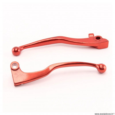Paire de levier de frein et d'embrayage type origine couleur rouge pour moto Yamaha 350 RDLC / 600 FZ, SRX / 900 XJ / 1100 FJ * Déstockage !