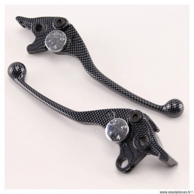 Paire de levier de frein et d'embrayage type origine couleur carbone pour moto Yamaha 400/1200/1300 XJR jusqu'a 2001