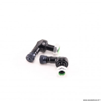 Valves Bridgeport alu coudée tubeless noir ARIETE pour roues avec trou 8,3 mm (x2) * Déstockage !