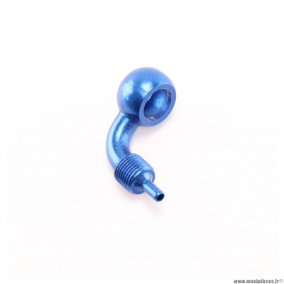 Raccord banjo ergal à visser coudé 90° bleu (Ø10mm) pour durite de frein aviation * Déstockage !