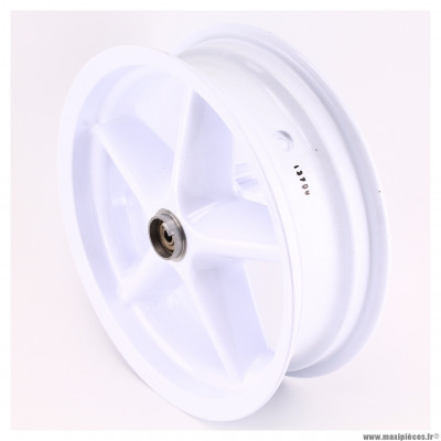 Roue/jante avant 12'' alu blanc 5 bâtons origine Yamaha 50 Slider, Spy / MBK 50 Rocket, Stunt * Déstockage !