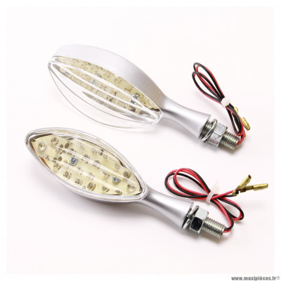 Clignotants homologué Wiils cobra à led gris universel pour moto, scooter, mob, quad… *Déstockage !