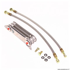 Pack radiateur d’huile avec flexibles universels, à adapter sur moto, dirt, quad et autres véhicules 4 temps * Déstockage !