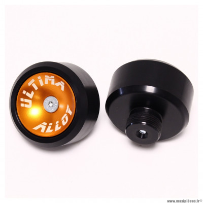 Tampons de protection noir/orange Alloy Ultima pour moto / scooter / Maxiscooter / 50 à boite (la paire) * Déstockage !