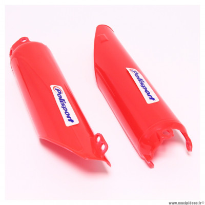 Protections de fourche POLISPORT rouge pour motocross Honda CR 125/250/500 1995-2007 / CRF 250R 2004-2018 / CRF 450R 2002-2018 * Déstockage !