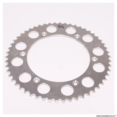 Couronne alu pas 520, 54 dents, 6 trous de fixations, Ø interieur 165mm, Ø entraxe de vis de fixation 190mm pour KTM MX 125cc * Déstockage !