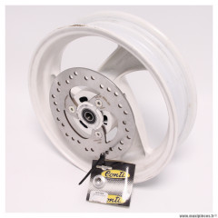 Roue/jante avant 12 blanche (+ disque) pour moto Conti RX 356 V4 50/70cc * Déstockage !