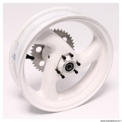 Roue/jante arrière 12 blanche (+ couronne) pour moto Conti RX 356 V4 50/70cc * Déstockage !