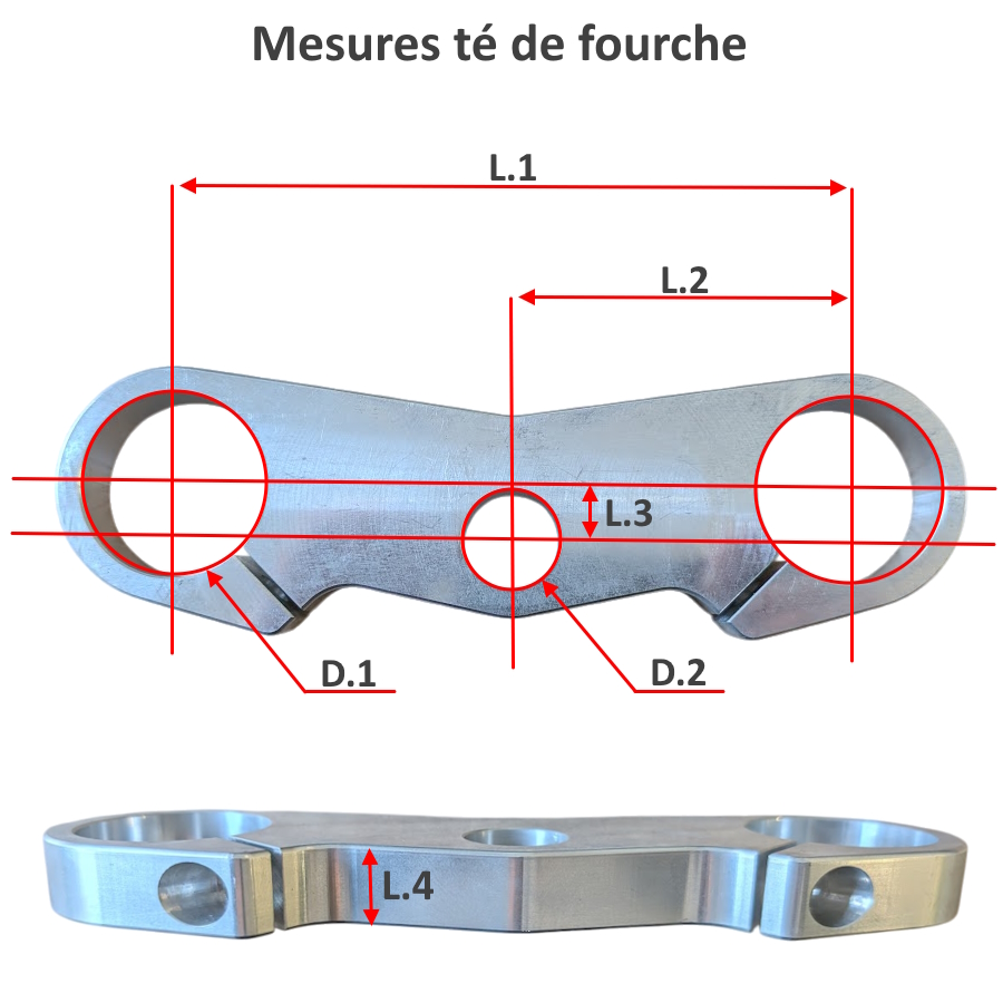 TÉ DE FOURCHE ALU CNC SUPERIEUR pour RX 356 V4 12 et 17 pouces 80cc 125cc et autres * Déstockage !