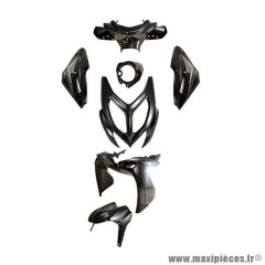 Kit carrosserie carénage noir brillant 7 pièces pour MBK 50 Nitro 2013+ et Yamaha 50 Aerox 2013+
