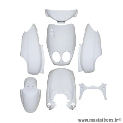Kit carrosserie carénage blanc 7 pièces pour MBK Ovetto 2002-2007 et Yamaha Neos 2002-2007