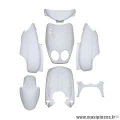 Kit carrosserie carénage blanc 7 pièces pour MBK Ovetto 2002-2007 et Yamaha Neos 2002-2007