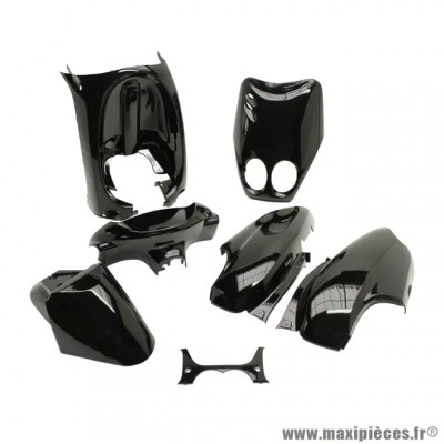Kit carrosserie carénage noir 7 pièces pour MBK Ovetto 2002-2007 / Yamaha Neos 2002-2007