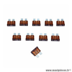 Fusible plat enfichable classique 7,5A sachet de 10 pour Scooter, Mécaboite, Mobylette, Maxi Scooter, Moto, Quad