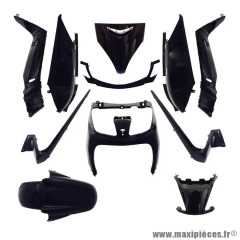 Kit carrosserie noir brillant 10 pièces pour maxi scooter XMAX 125-250 et SKYCRUISER 125-250 2006-2009