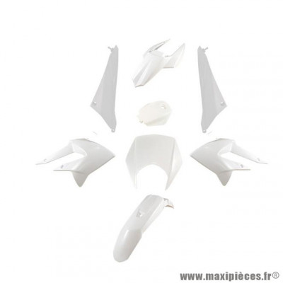Kit carrosserie blanc 8 pièces pour Derbi Senda DRD Racing 2011-2017