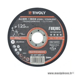 Disque meuleuse / lapidaire A tronçonner acier et inox diamètre 125 épaisseur 1,6 mm