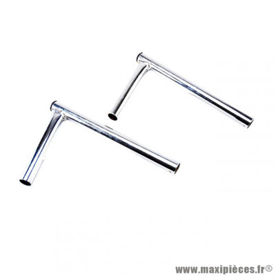 Paire de guidons chrome long 20cm coudé 90 pour cyclomoteur 103 MVL/Vogue/Chrono