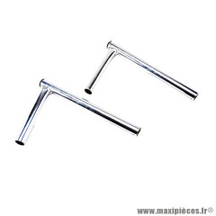 Paire de guidons chrome long 20cm coudé 90 pour cyclomoteur 103 MVL/Vogue/Chrono