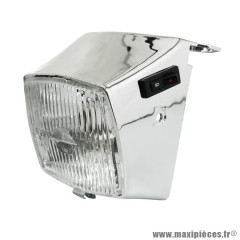 Phare complet 12 volt noir pour cyclomoteur Peugeot 103 MVL, Vogue, Chrono