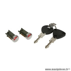 Kit 2 barillets à clé diamètre 13mm pour scooter Piaggio 50 Zip 4T, Typhoon 2011+, Liberty, Fly 2T, Fly 4T