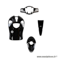 Kit 4 pièces carénage noir brillant pour scooter Piaggio Liberty 50 / 125 / 150 / 200cc 2004-2014
