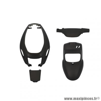 Kit carrosserie carénage noir mat (4 pièces) pour scooter MBK 50 Booster et Yamaha 50 BWS 2004-2017
