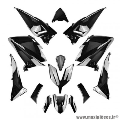 Kit carrosserie 14 pièces noir brillant pour maxi-scooter Yamaha TMAX 530cc 2015-2016