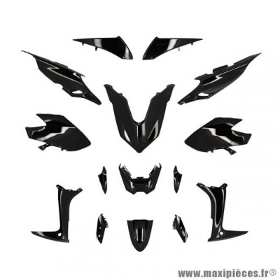 Kit carrosserie 15 pièces noir brillant pour Yamaha TMAX 560 2020-2021