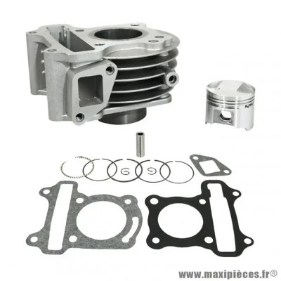 Cylindre alu chemise fonte scooter Ø 39mm axe 10mm pour Peugeot Kisbee 50 4T, Django 50 4T, Sym Fiddle 2 4T (OEM: 779555)
