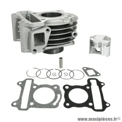 Cylindre alu chemise fonte scooter Ø 39mm axe 10mm pour Peugeot Kisbee 50 4T, Django 50 4T, Sym Fiddle 2 4T (OEM: 779555)