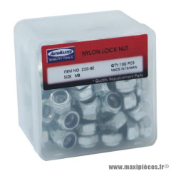 Ecrou 6 pans M8 Nylstop-frein Boîte de 100 pièces