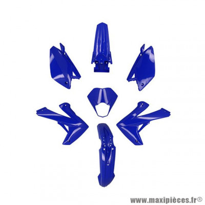 Carénage bleu brillant kit 7 pièces pour Rieju 50 MRT 2009-2021, MRT Enduro 2009-2021, MRT Pro 2009-2021, MRT SM 2009-2021