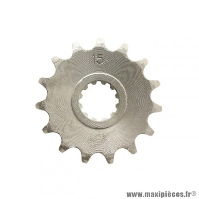 Pignon de chaine 15 dents 420 pour moteur 50 à boite Minarelli am6 50cc