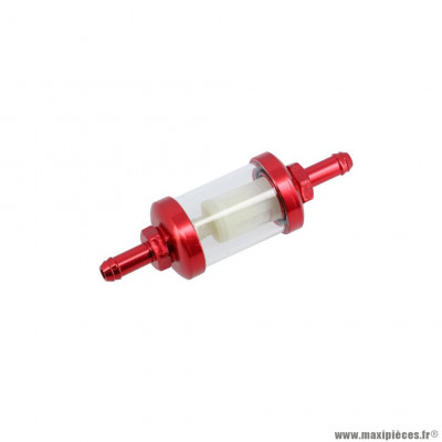 Filtre à essence aluminium transparent lavable D7 rouge